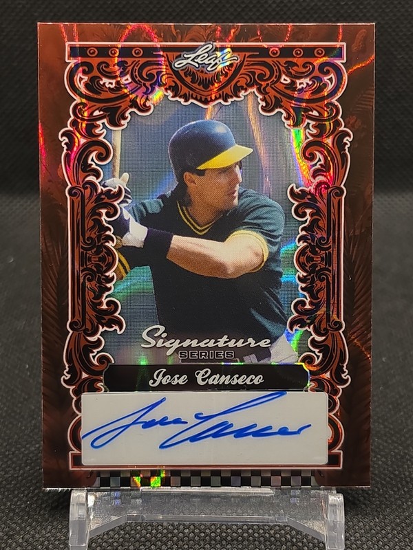Jose Canseco 2025 Leaf Signature Series Red Molten Lava Auto 1/1
