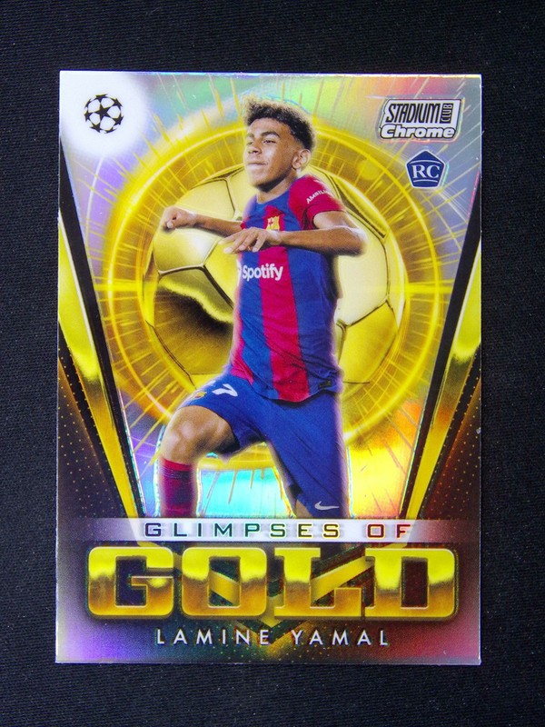 2023-24 Topps Stadium Club Chrome Lamine Yamal RC Rookie Glimppese Of Golf