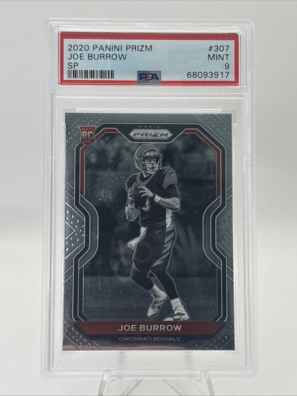 2020 Panini Prizm Joe Burrow Rookie RC SP Negative Variation #307 PSA 9 Bengals