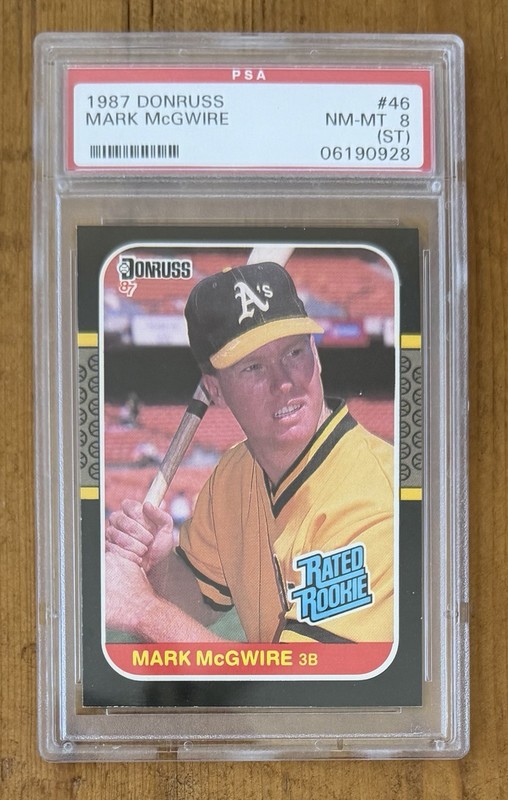 1987 Donruss Mark McGwire Rated Rookie #46 PSA 8 RC NM-MT