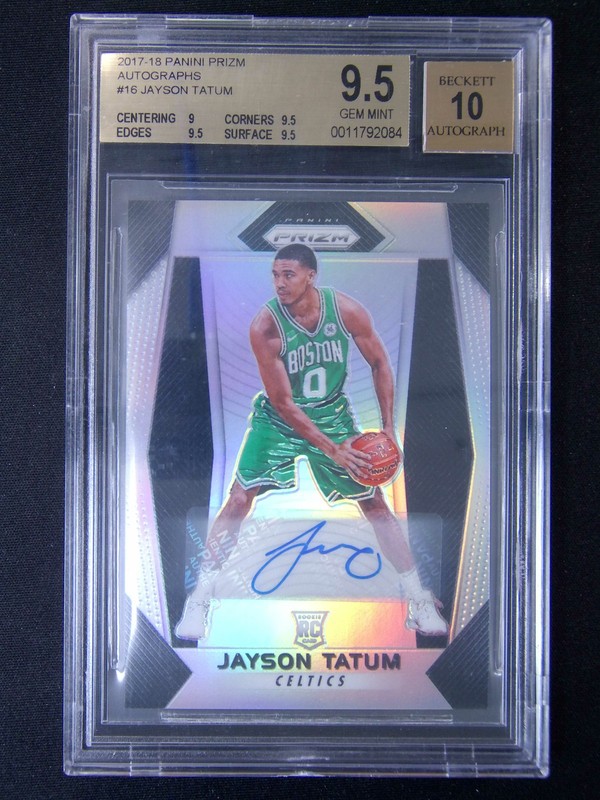 2017-18 Panini Prizm Jayson Tatum RC Rookie Auto Silver BGS 9.5/10