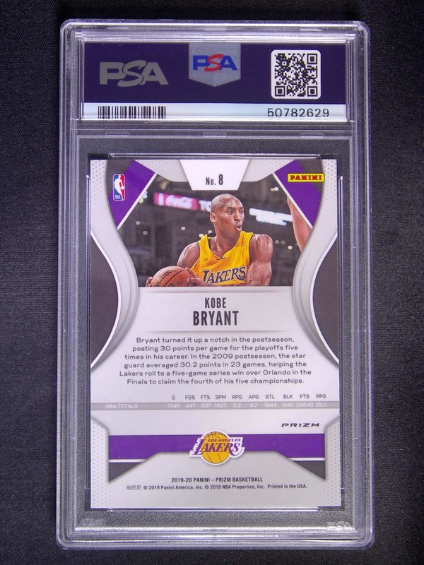 2019-20 Panini Prizm Kobe Bryant #8 Silver PSA 9 view 2