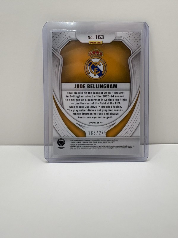 Jude Bellingham 2025 Panini Prizm Club World Cup Blue Pulsar /275 #163 Madrid view 2