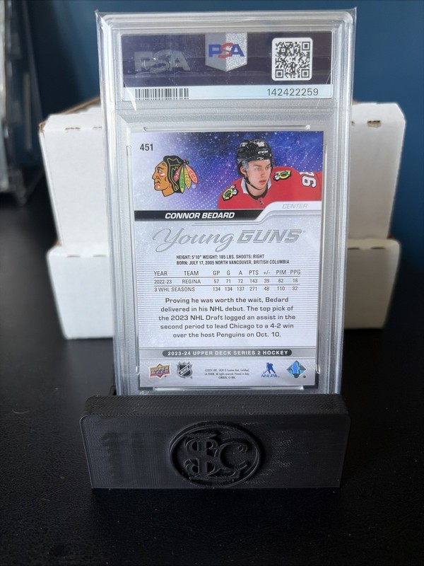 2023-24 Upper Deck Series 2 - Young Guns Connor Bedard PSA 9 view 2