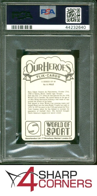 1979 VENORLANDUS LTD. OUR HEROES WORLD OF SPORT #11 PELE HOF PSA 10 view 2