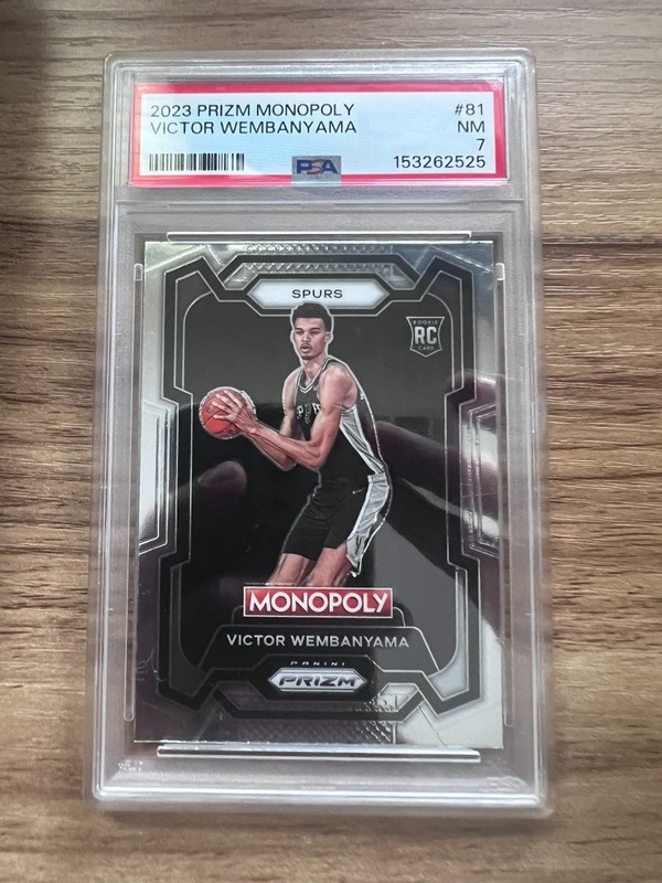 2023 PANINI PRIZM MONOPOLY-VICTOR WEMBANYAMA #81   RC- PSA 7 view 2