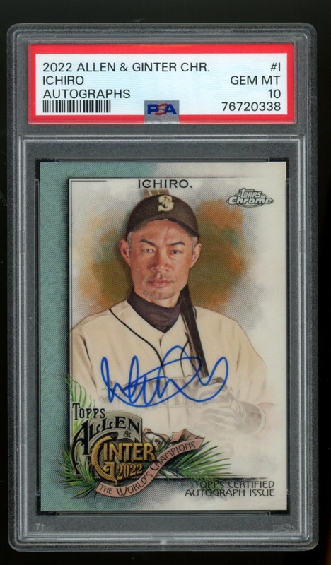 PSA 10 2022 Topps Allen & Ginter Chrome ICHIRO SUZUKI AUTO
