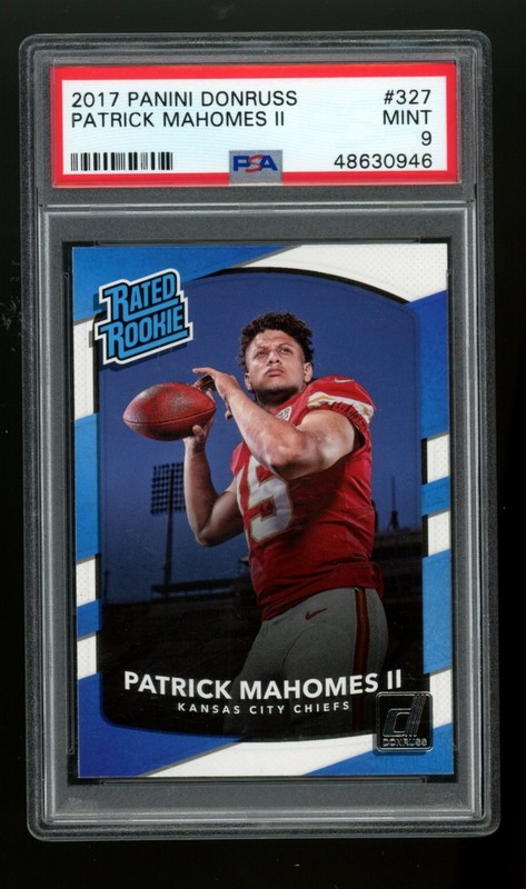PSA 9 2017 Panini Donruss Patrick Mahomes II Rated Rookie #327