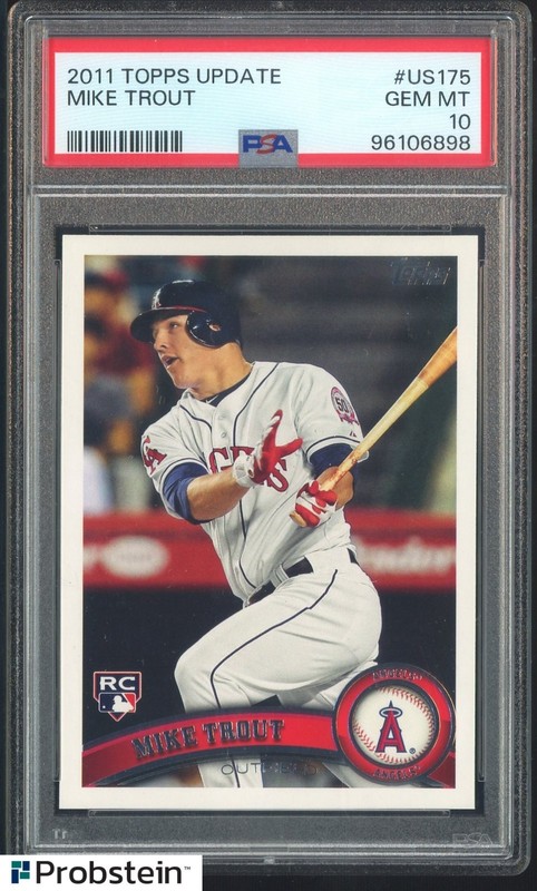 2011 Topps Update #US175 Mike Trout Angels RC Rookie PSA 10 GEM MINT