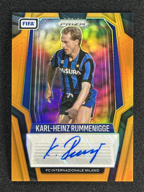 25/25 ≈1/1 ! 2025-26 Panini Prizm FIFA Karl-Heinz Rummenigge #S-KHR Orange Auto