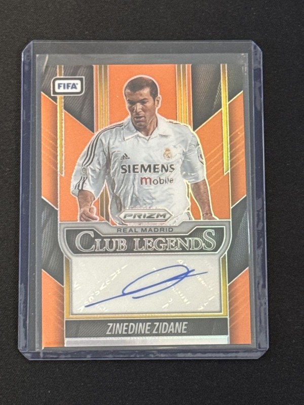 Zinedine Zidane 2025-26 Panini Prizm FIFA Auto Orange Prizm #CL-ZZ 5/49