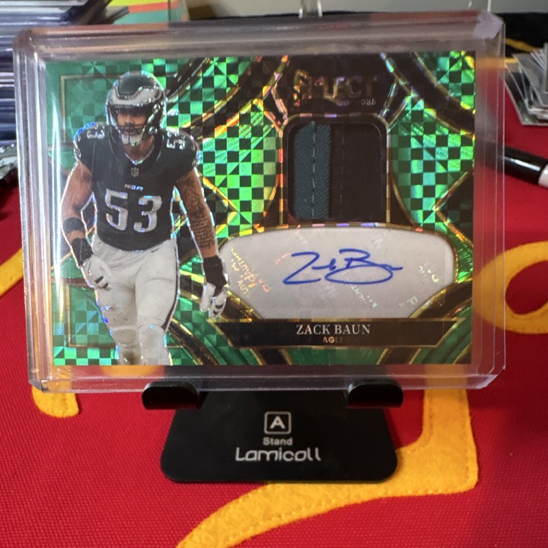 2025 Panini Select Signature Memorabilia Zack Baun Eagles Auto Patch Green /5