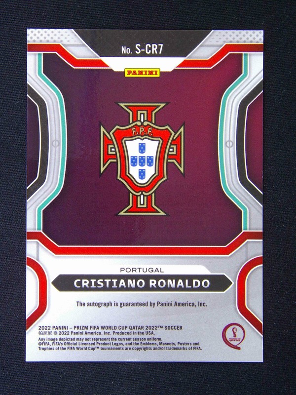 2022 Panini Prizm World Cup Cristiano Ronaldo CR7 Portugal Auto view 2