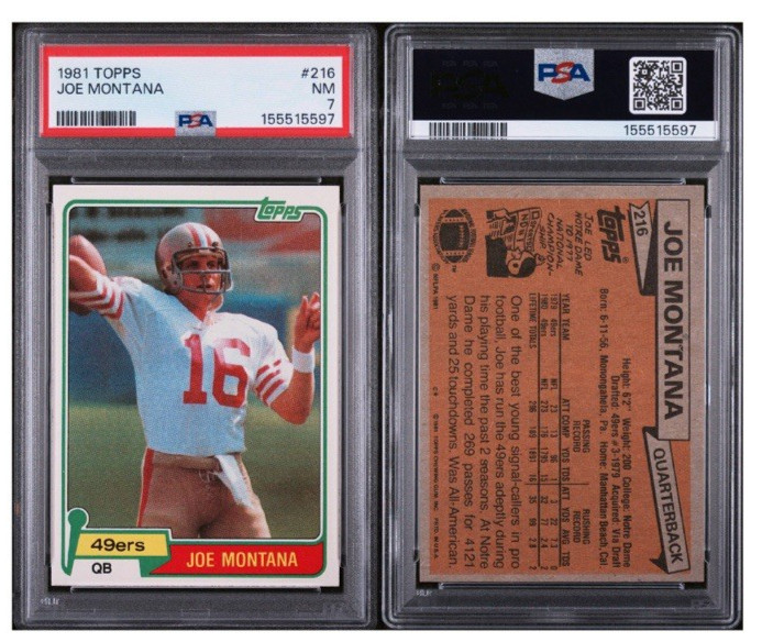 1981 Topps Joe Montana Rookie #216 PSA 7 Sharp Centered Fresh Grade/Slab 2026 view 2