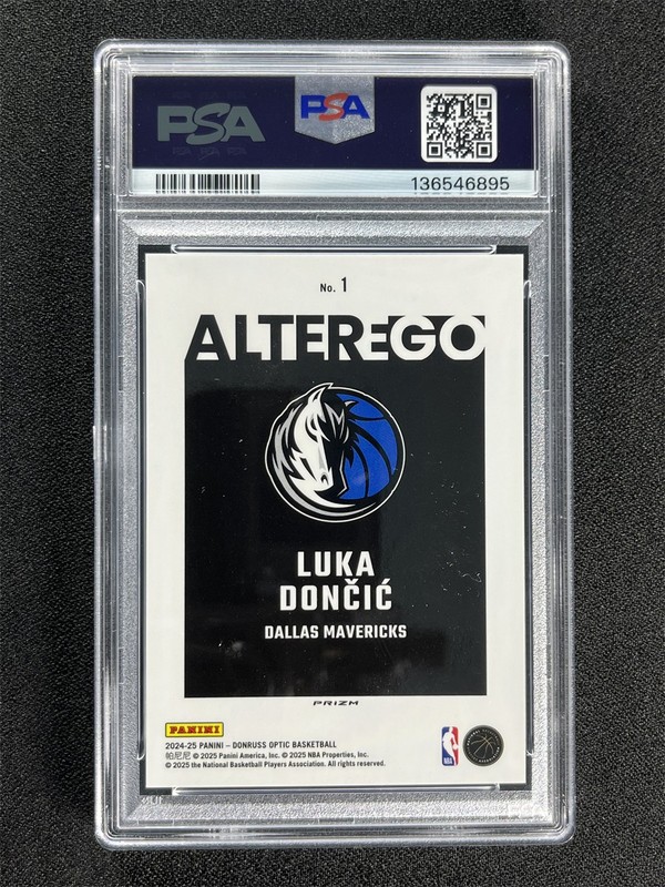 2024-25 Donruss Optic Luka Doncic #1 Velocity Alter Ego Case Hit SSP PSA 10 MT view 2
