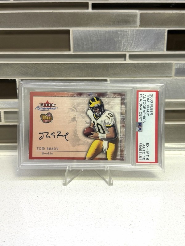 Rookie Auto 2000 Tom Brady Fleer Autographics PSA 6 AU 10 Signature RC Patriots