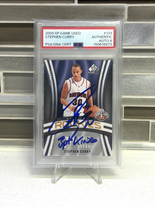 /399 Rookie Auto 2009 Stephen Curry SP Game Used #133 PSA AUTH AUTO 8 RC