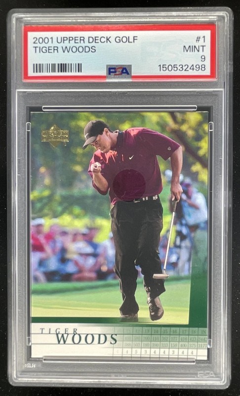2001 Upper Deck #1 Tiger Woods RC PSA 9
