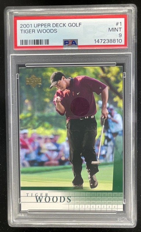 2001 Upper Deck #1 Tiger Woods RC PSA 9