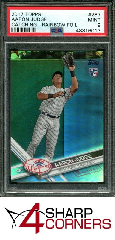 2017 TOPPS RAINBOW FOIL #287 AARON JUDGE RC YANKEES PSA 9