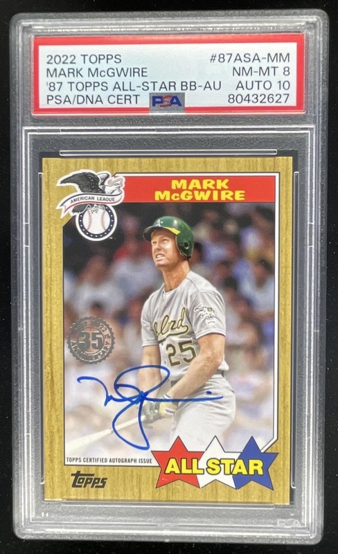 2022 Topps 1987 35th Anniversary All-Stars #87ASA-MM Mark McGwire Auto PSA 8