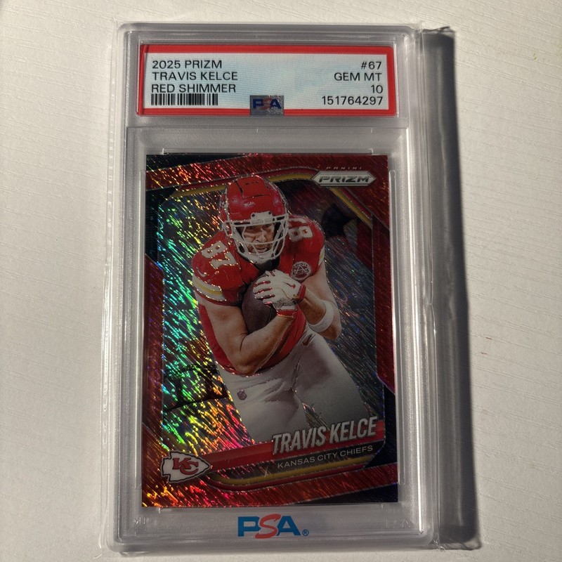 2025 Panini Prizm - Travis Kelce Red Shimmer /49 PSA 10