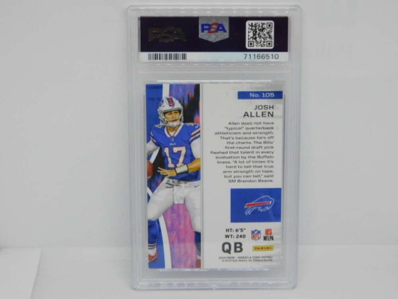 2018 Panini Rookies and Stars #105 Josh Allen RC Rookie Buffalo Bills PSA 8  Ser view 2