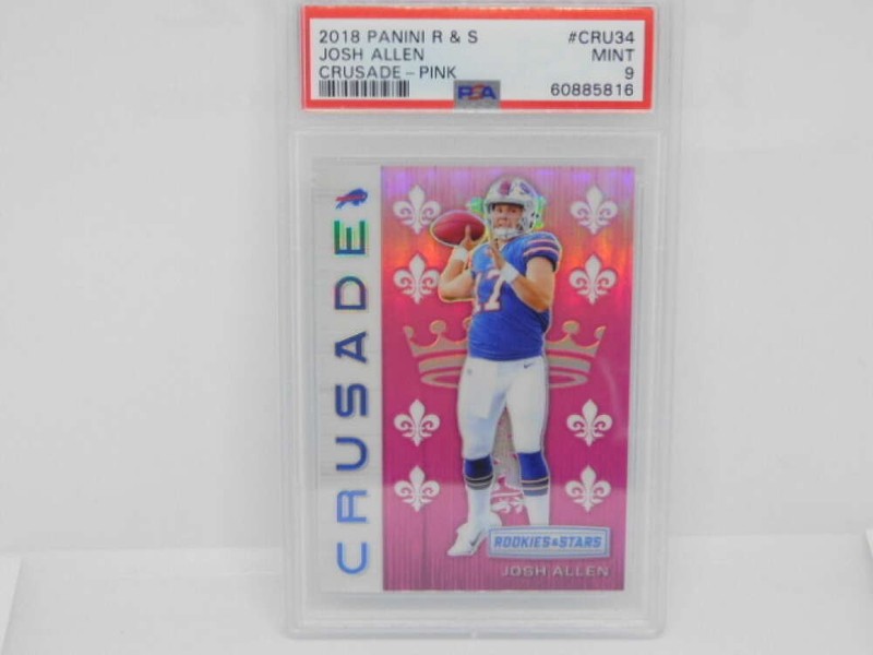 2018 Panini Crusade Pink S85 #CRU-34 Josh Allen RC Rookie Buffalo Bills PSA 9