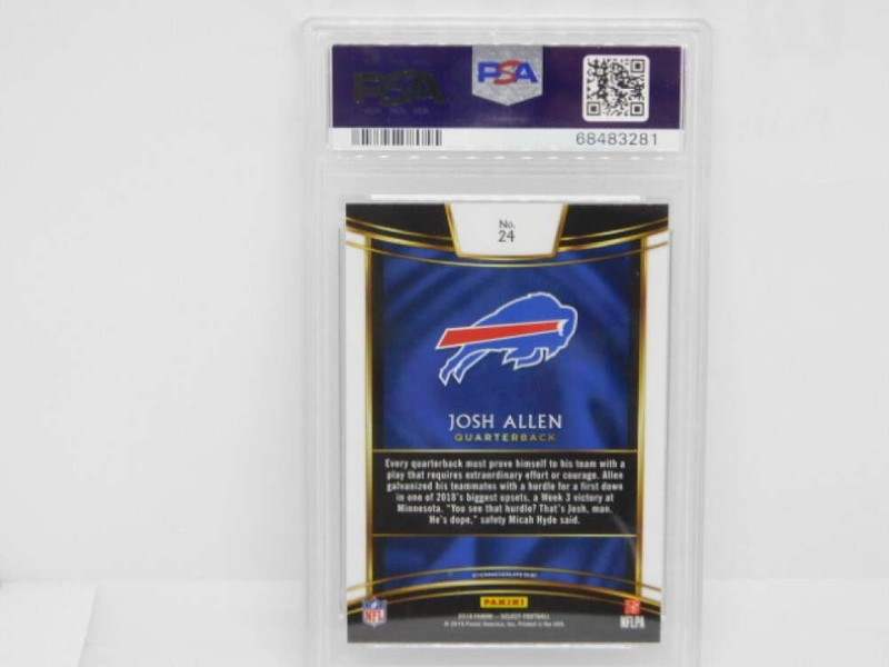 2018 Panini Select Concourse #24 Josh Allen RC Rookie Buffalo Bills PSA 9 view 2