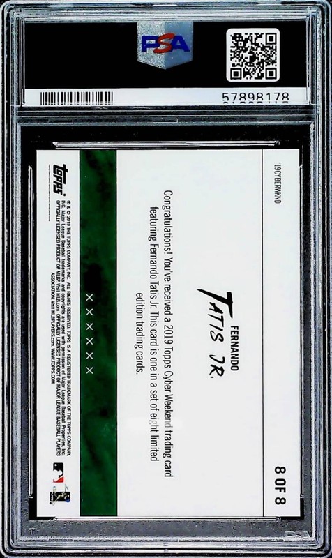 2019 Topps on Demand Cyber Weekend Fernando Tatis Jr. Padres #8 RC PSA 10 Gem MT view 2
