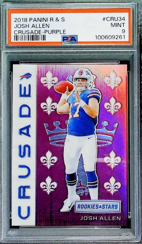 2018 Panini Rookies and Stars Crusade Purple #CRU34 Josh Allen RC Bills PSA 9 MT