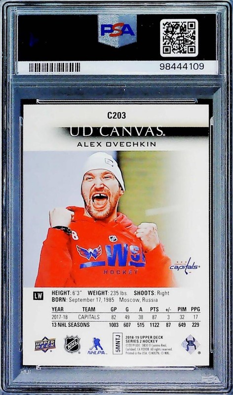 2018-19 Upper Deck Canvas C203 Alexander Ovechkin Washington Capitals PSA 9 MINT view 2