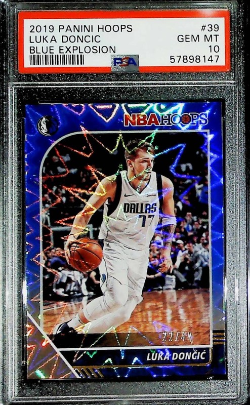 2019-20 Panini Hoops Blue Explosion #39 Luka Doncic Dallas Mavericks PSA 10 GEM