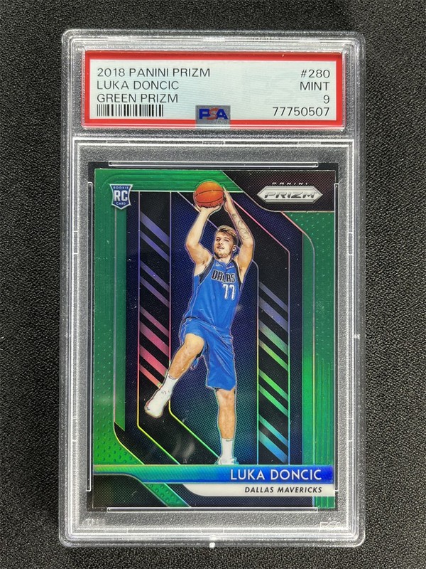 2018-19 Panini Prizm Luka Doncic #280 Green Prizm Rookie RC PSA 9 Mint
