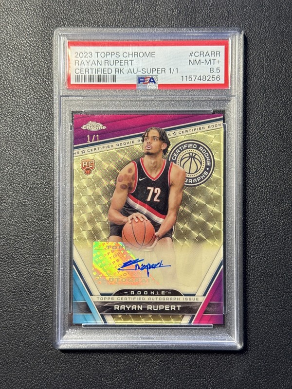2023 Topps Chrome Certified Rookie Auto 1/1 Superfractor Rayan Rupert PSA RC