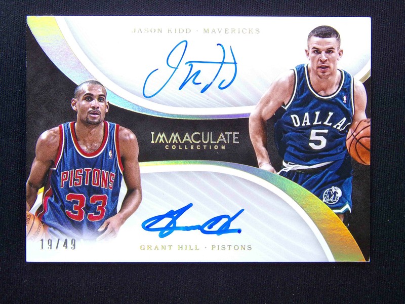 2017-18 Panini Immaculate Jason Kidd/Grant Hill Dual Signatures Auto /49