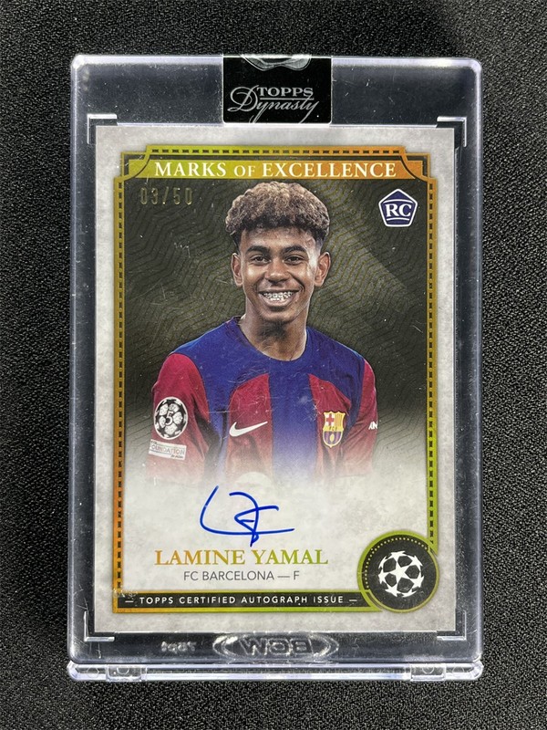 2023-24 Topps Dynasty Lamine Yamal #EX-LY3 Gold Marks Of Excellence Auto RC /50