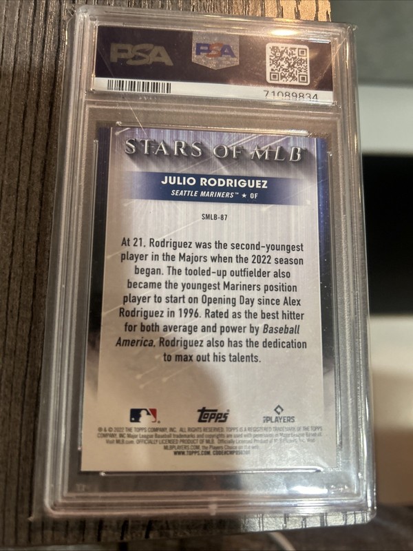 2022 Topps  Julio Rodriguez RC Psa 10 view 2