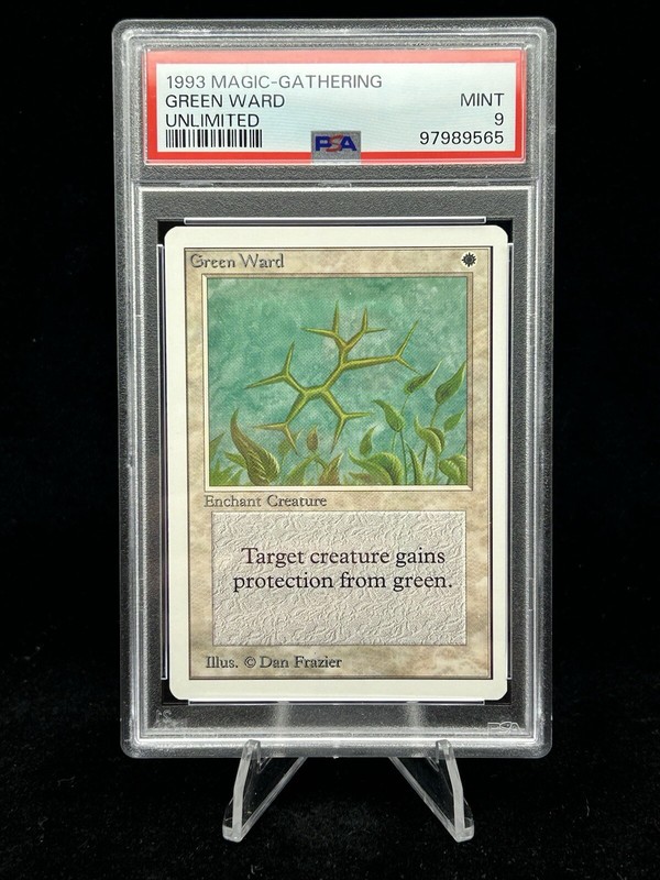 GREEN WARD Unlimited Edition 1993 Magic the Gathering MTG Uncommon🔥PSA 9 MINT🔥