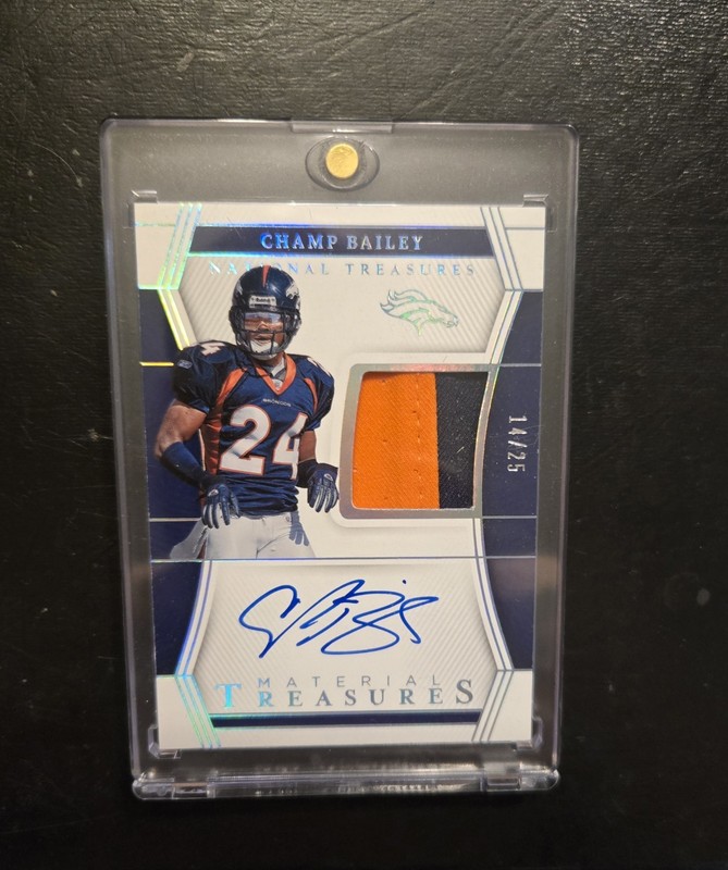 2022 Champ Bailey National Treasures /49 Auto Player Worn Patch