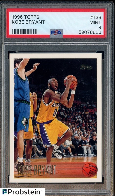 1996-97 Topps #138 Kobe Bryant Lakers RC Rookie HOF PSA 9 MINT