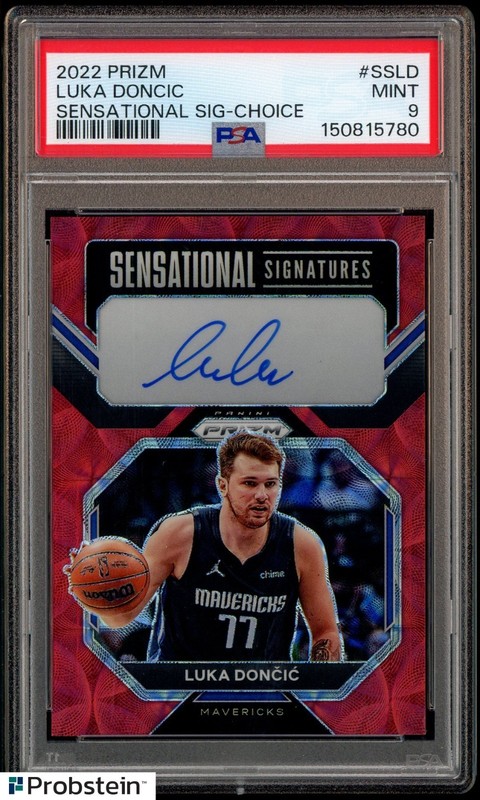 2022-23 Panini Choice Prizm Sensational Luka Doncic ON CARD AUTO PSA 9 MINT