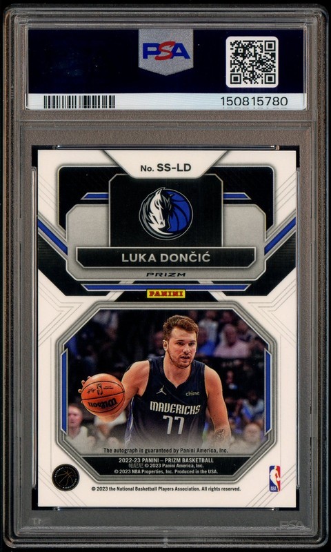 2022-23 Panini Choice Prizm Sensational Luka Doncic ON CARD AUTO PSA 9 MINT view 2