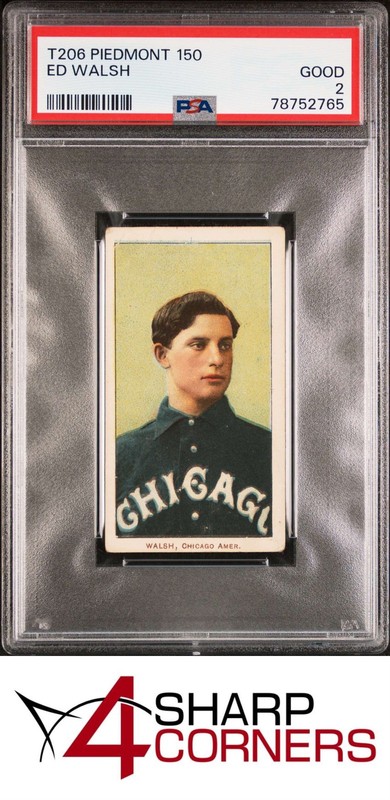 1909-11 T206 PIEDMONT 150 ED WALSH HOF PSA 2