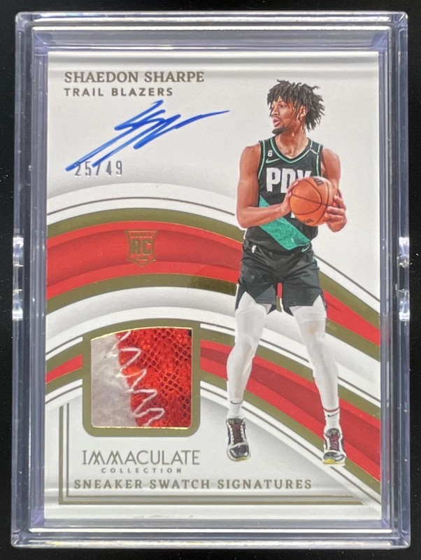 2022 Immaculate Collection Sneaker Swatches #SNS-SHS Shaedon Sharpe RC Auto /49