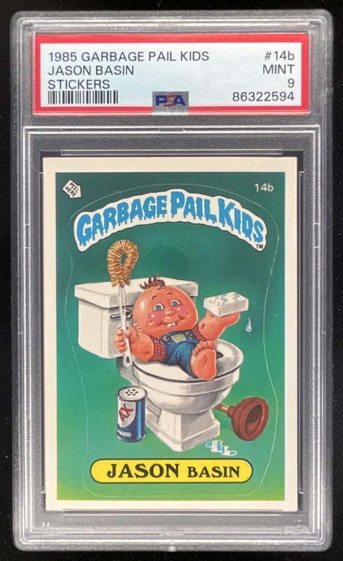 1985 Topps Garbage Pail Kids Stickers #14b Jason Basin PSA 9