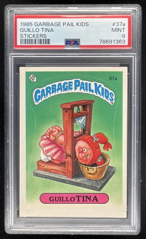 1985 Topps Garbage Pail Kids Stickers #37a Guillo Tina PSA 9