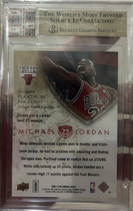 2009-10 Upper Deck Jordan Legacy Michael Jordan #17 w/ Game Used NIKE Swatch  view 2