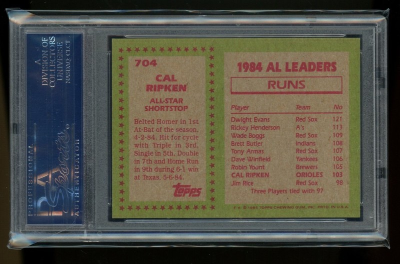 PSA 10 1985 Topps Cal Ripken Jr. view 2