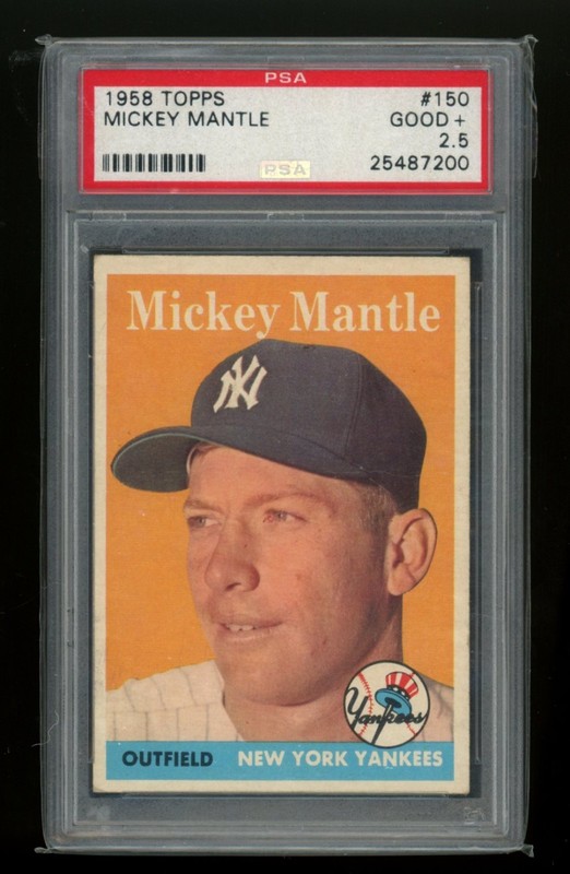 PSA 2 1958 topps mickey mantle 150